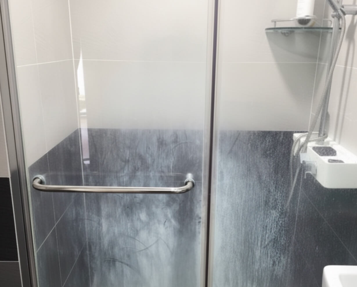 샤워부스 물때 제거하기