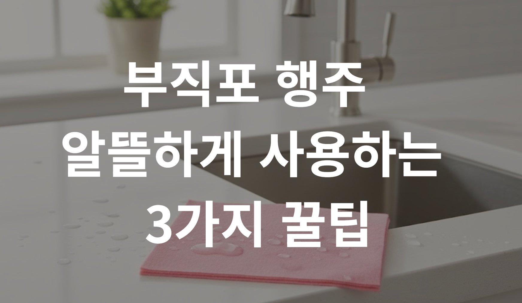 부직포 행주 알뜰하게 사용하는 3가지 꿀팁