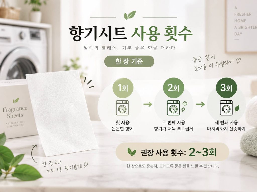 스타일러 향기시트 한 장 사용 횟수